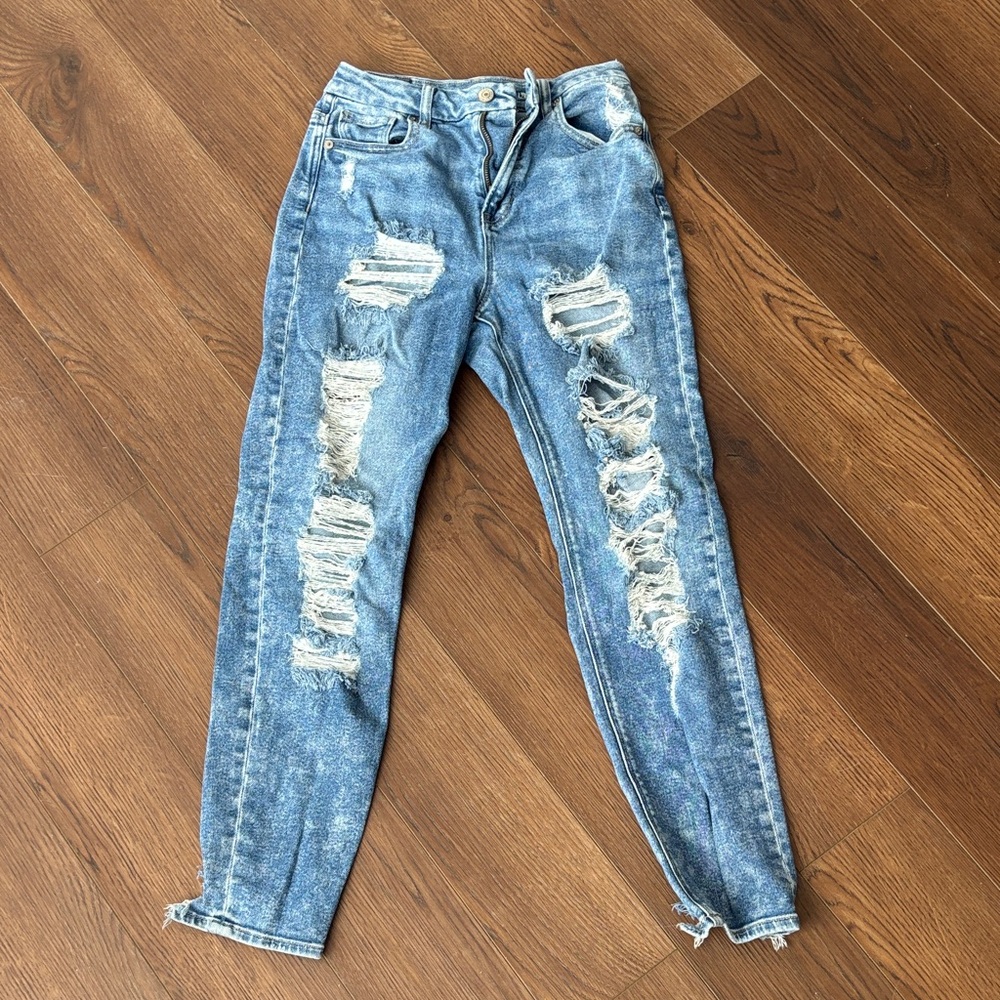 American Eagle Outfitters Ripped Blue Skinny Jeans